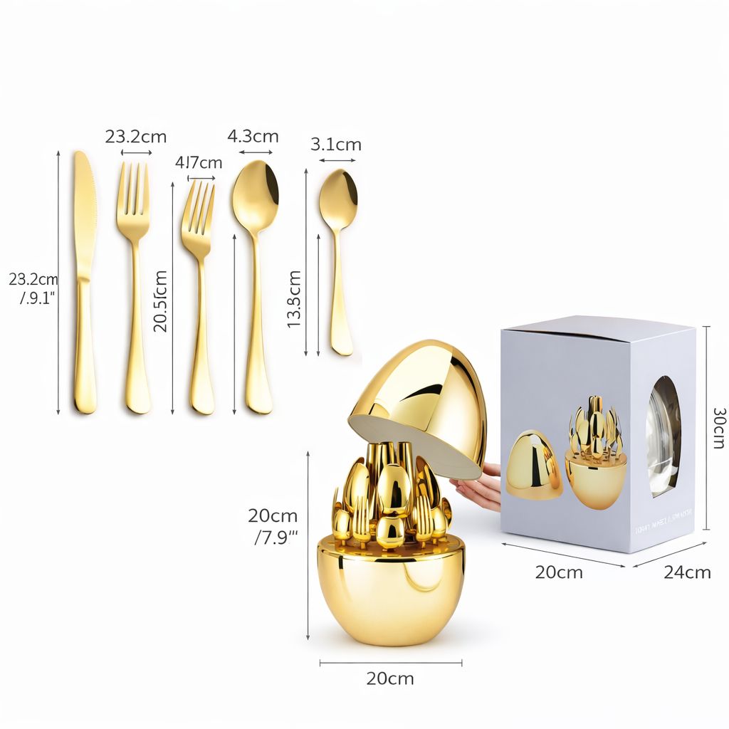 Cubiertos en forma de huevo 24 pcs