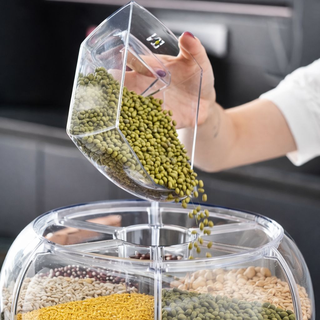 Dispensador de granos giratorio 360