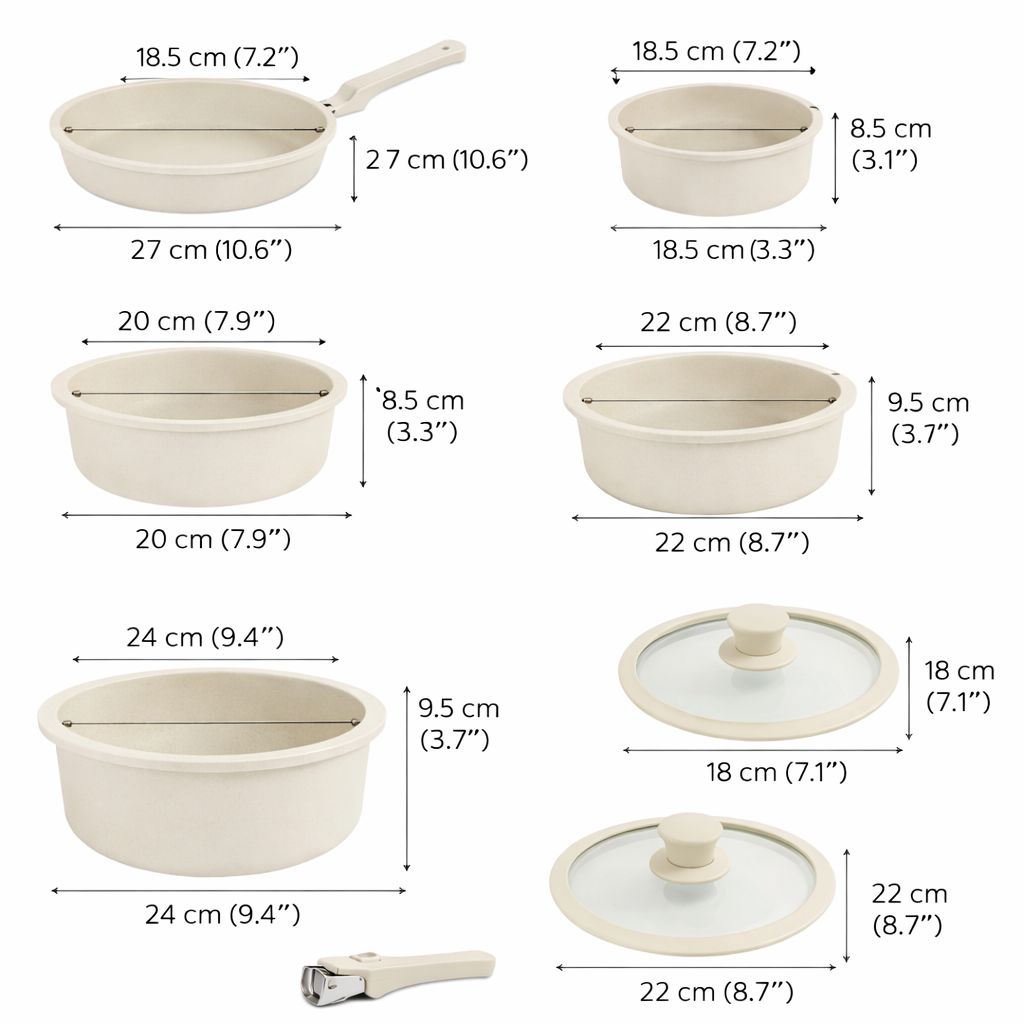 Juego de ollas desmontable