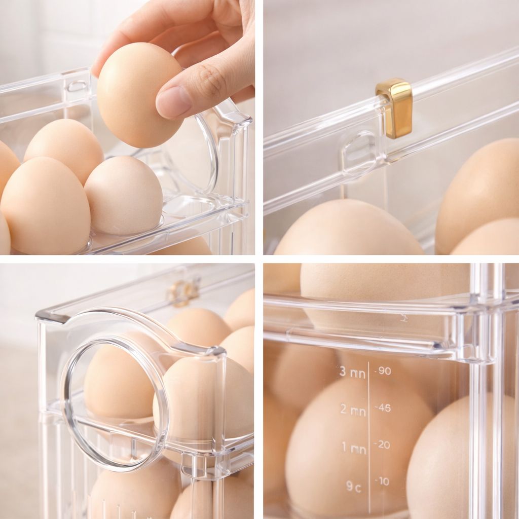 Organizador de huevos con medidor