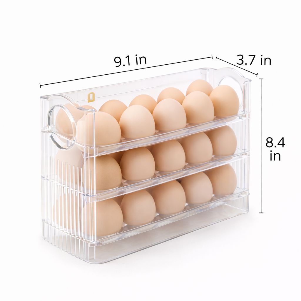 Organizador de huevos con medidor