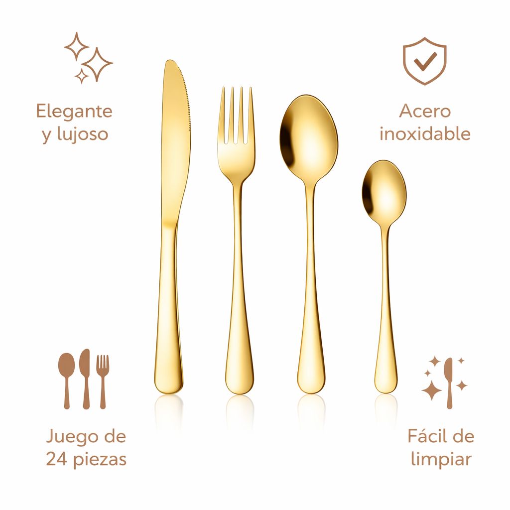 Cubiertos 24 pcs bandeja