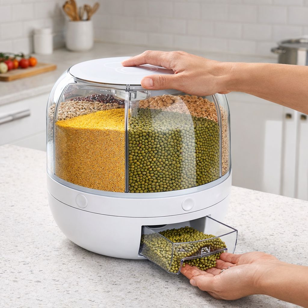 Dispensador de granos giratorio 360