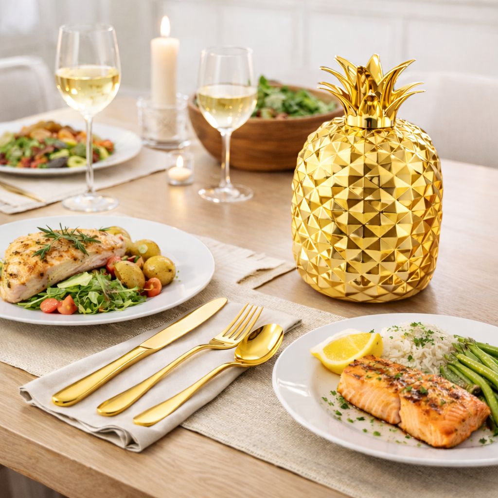 Cubiertos en forma de piña 24 pcs