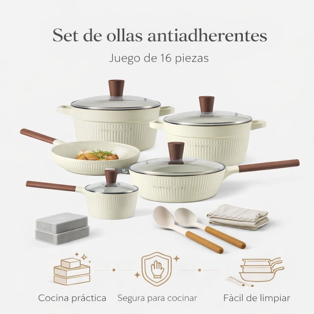 Juego de ollas 16 piezas